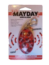 MAYDAY Mini Self Defense Alarm on Keychain, 100 decibel sound Orange floral NEW