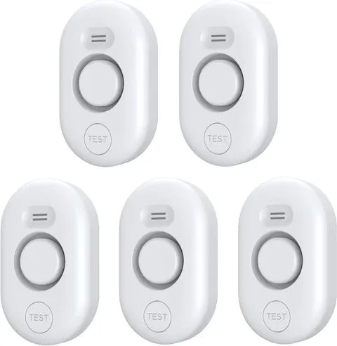 5 Pack Water Leak Detectors for Home, 100dB Sensor Alarm White 