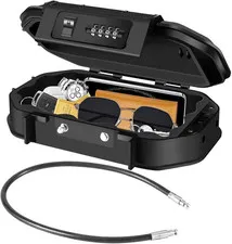 Waterproof Lock Box 4-Digit Combination Safe IPX6 with Removable Steel Cable