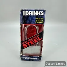 Brinks High Security Steel Padlock 2 In 50mm Long Shackle Silver 142-52001