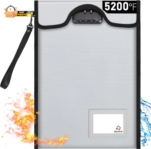 Fireproof Document Bag with Lock (4200?),  15”X 11”Fireproof Money Bag,