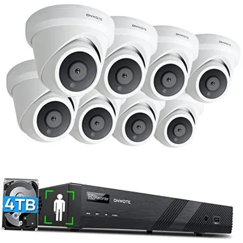 16 Channel 4K PoE Security Camera System 4TB HDD, Smart-AI-Human-Detection,
