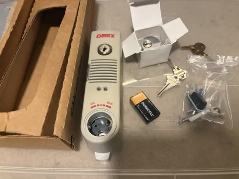 Detex EAX-500 Gray Exit Door Alarm with Cylinder And Battery