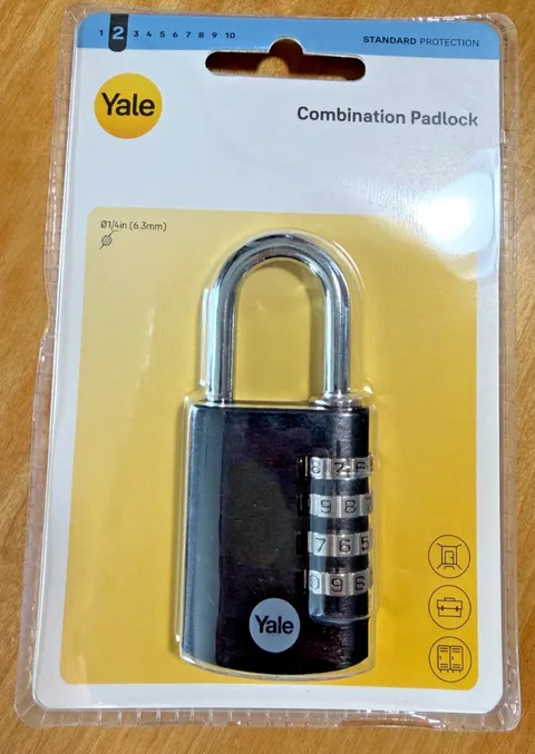 Yale YE3CB-38-131-1-BK Combination Padlock, 4 Digit, Standard Security