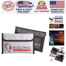 Compact Fireproof Storage Bags 5x8 for Coins, Jewelry & Documents - 2-Pack