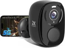 5G/2.4G Wifi Security Cameras Wireless Outdoor, 2K Battery Powered AI Motion Det