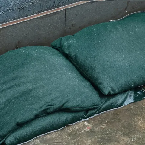5 Pack Sandless Sand Bags Garage Water Barrier Flood Dark Green