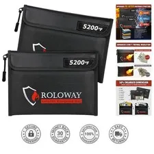 Protective Fireproof Document Bag 9.6x6.6 - Water-Resistant Zipper Closure