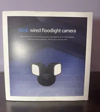 Blink Wired Floodlight Camera 2600 Lumens Black HD Siren security Camera