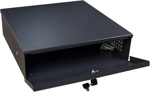 DVR Security Lockbox NVR Heavy Duty 16 Gauge Steel with AC Fan for Wall or Floor