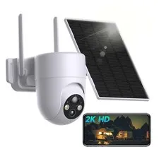 Solar Security Camera Wireless Outdoor, 2.4G WiFi Outdoor Cameras for Home Se...