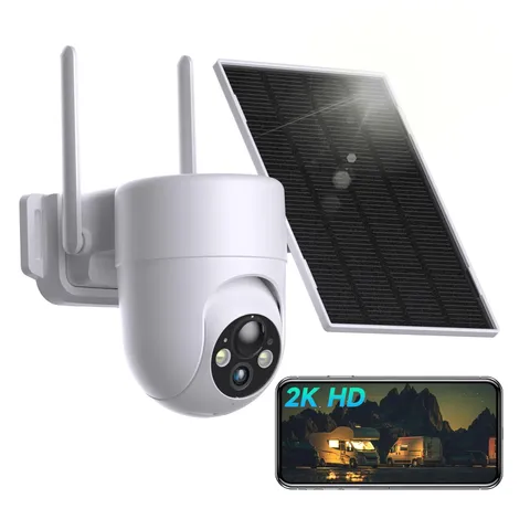 Solar Security Camera Wireless Outdoor, 2.4G WiFi Outdoor Cameras for Home Se...