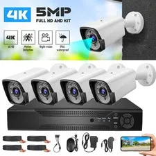 4 Camaras De Seguridad Exterior 1080P CCTV Para Casa Oficina Con Vision Nocturna