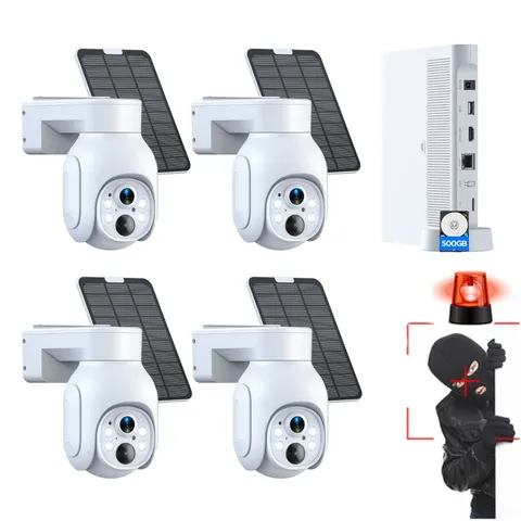 4MP Wireless Security Camera System 2K Solar Powered Wifi IP Cameras 10CH+500GB