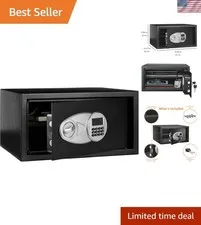 Steel Security Safe Box with Digital Keypad, for Valuables, Cash, Jewelry, Do...
