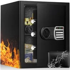Safe Box 2.5 Cuft Digital Keypad Smart Alert System Spare Keys Removable Shelf
