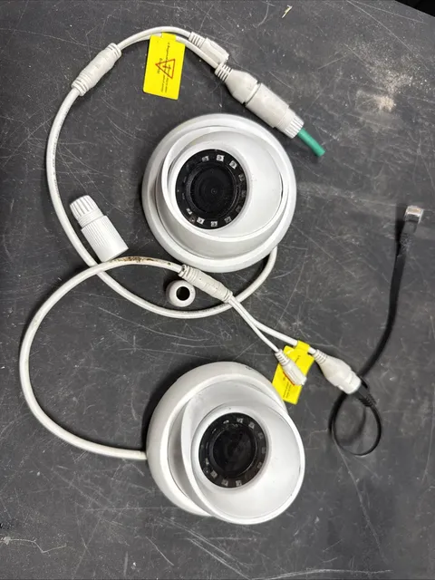 Lot of 2 ClearView IPD-70 IP PoE Security Cameras 12V IR Turret Cameras