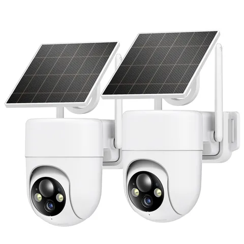 Oculview 2K Solar Security Camera 2-Pack Wireless Outdoor PTZ Wi-Fi