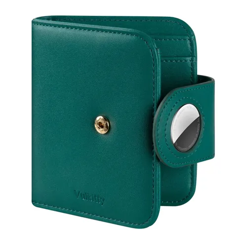 Vulkitty Womens Small Wallet for Airtag RFID Blocking Vegan Leather Airtag Wa...