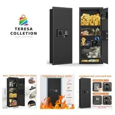 37.4" Tall Sturdy Wall Safes Between the Studs 16" Centers, Fireproof in Wall...