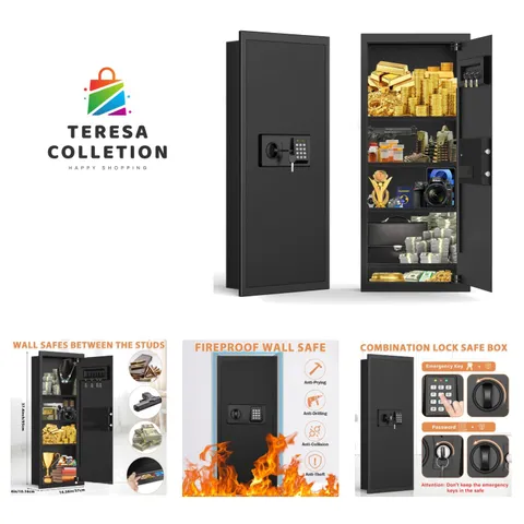 37.4" Tall Sturdy Wall Safes Between the Studs 16" Centers, Fireproof in Wall...