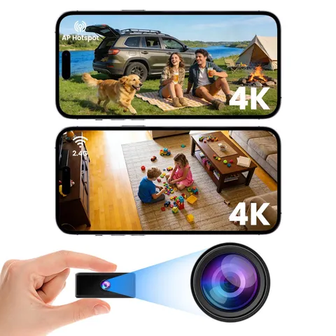 No WiFi Security Camera, 4K Mini Camera Works with or Without WiFi, Wireless ...
