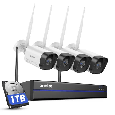 16CH Wireless Security Camera System 1TB HDD & 4X 5MP Outdoor Cams