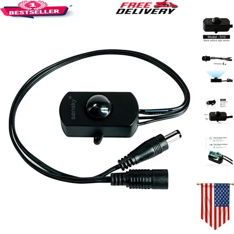 Black 12V-24V Pir Motion Sensor Switch with Adjustable Delay for Cabinets