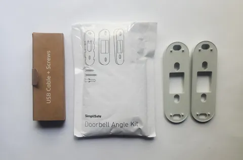 Simplisafe Doorbell Angle Kit SSDBWK3 with USB Cable and Screws Bundle - Gray