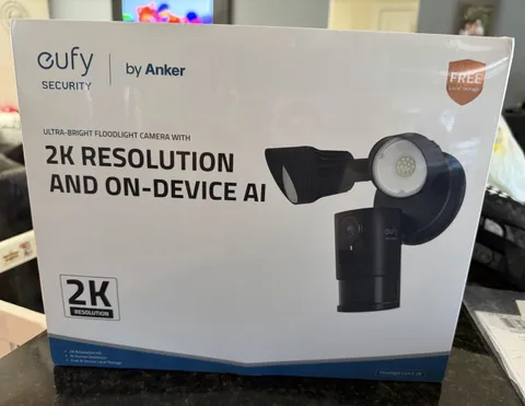 eufy Security Floodlight Cam 2K Wi‑Fi AI Night Vision 2‑Way, Alexa/Google Black