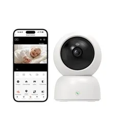Aurumbach 4MP 2K Indoor Security Camera, 360° PTZ Pet Camera with Phone App, ...
