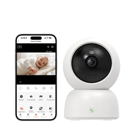 Aurumbach 4MP 2K Indoor Security Camera, 360° PTZ Pet Camera with Phone App, ...