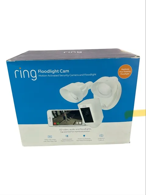 RING VIDEO FLOODLIGHT CAM 1080 HD WIRED SECURITY CAMERA (AZP030706)