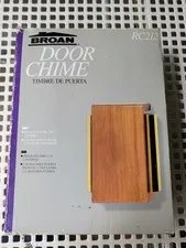 Broan Door Chime RC212 Real Wood 2 Tone Vintage Doorbell Kit With Door Bell NOS
