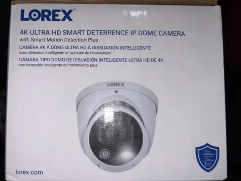 NEW Lorex 4K Ultra HD Smart Deterrence IP Dome Camera w/ Smart Motion Detection