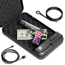 Electronic Pistol Safe Grimtron Compact Key Lock Box