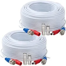 2 Pack 100 Feet BNC Video Power Cable,BNC Extension Wire Video Security Camer...