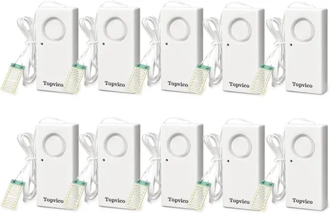 10 Pack Water Leak Detector Alarm 120dB Flood Sensor for Basement Kitchen RV