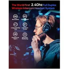 XTALK X2 Full Duplex Headset - 2.4GHz Stable Communication