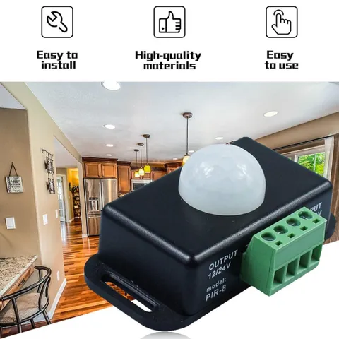 DC 12V-24V 8A Automatic IR Infrared PIR Motion Sensor Switch For LED light Strip