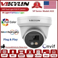 Vikylin 5MP POE IP Camera Dual Light Full Color + IR Light w/Audio Onvif Wired