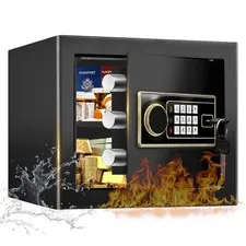 1.4 Cuft Small Fire Safe Box for Home, Security Safe Box Fireproof Waterproof...