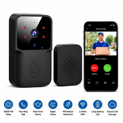 Smart Wireless WiFi Video Doorbell Phone Door Ring Intercom Security Camera Bell