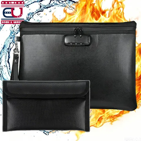 Fireproof Money Bags Waterproof Document Cash Envelope Safe Storage Pouch Case