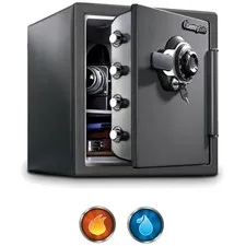 Gray Fireproof Safe Box - Home Security, 1.23 Cu Ft