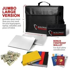 Large Fireproof Bag, Water Resistant Document Safe
