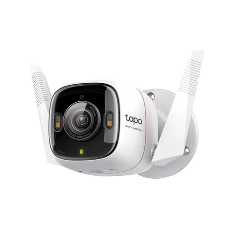 Tapo ColorPro Wi-Fi Outdoor Camera, PoE, Plug-in, Daylight Clarity at Night, ...