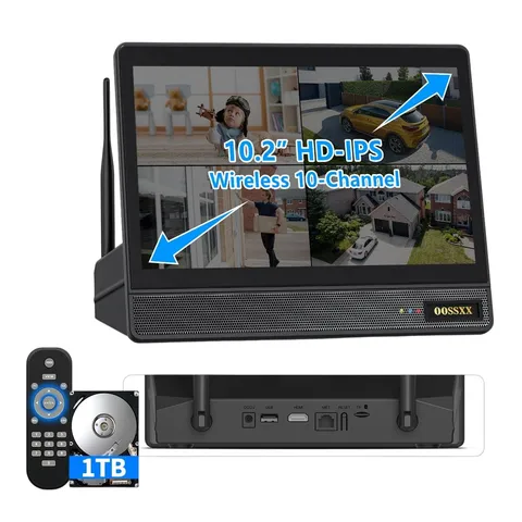 (2026 New) 10CH Wireless 10CH-1TB HDD, Easy and Fast Connection & Plug-Play