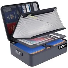 Lightweight Fireproof Box for Valuables and Certificates