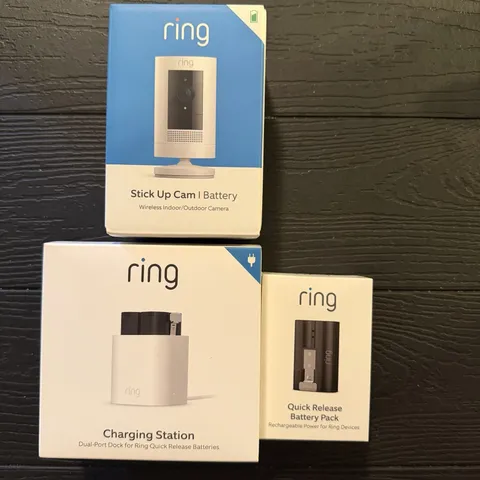 Ring Stick Up Cam Battery, Charging Station and Quick release battery pack, 3 pc